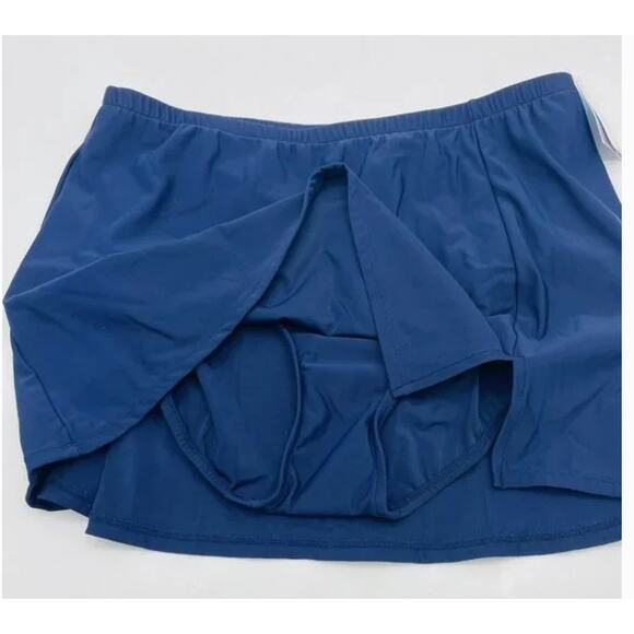 Swim Solutions Tummy Control Swim Skirt Skort Bottom Navy Blue 20W NWT - Picture 5 of 6